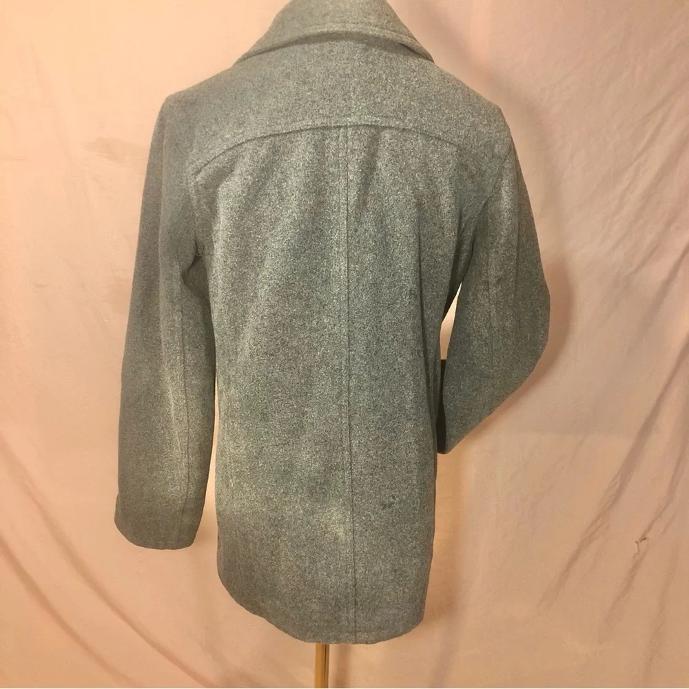 Wool Blend Gray Peacoat
